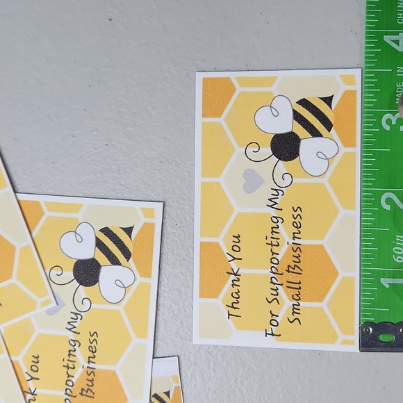 Bee & Honeycomb Business Thank You Cards 50pk & 100 Thank You Stickers Combo - Picture 8 of 10
